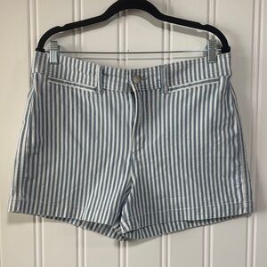 Loft high waist striped denim shorts Size 12 31